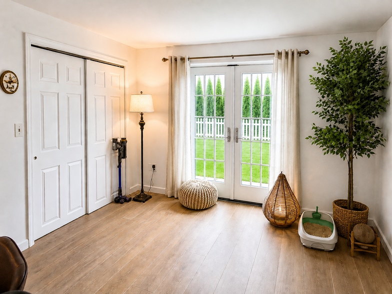 French doors to private backyard - 291 Rowayton Ave