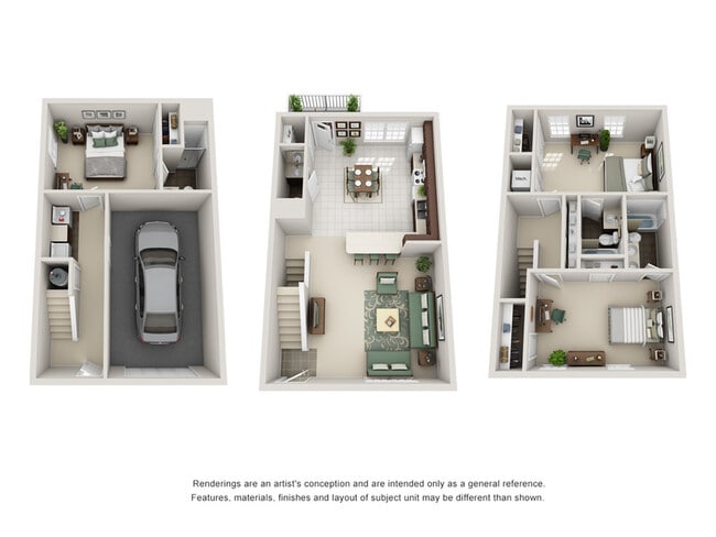 3BR/3.5BA - Garage - Canvas Townhomes Allendale