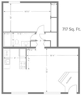 1BD/1BA - Jillian Court Apartments