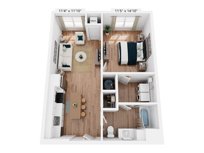 A2H | 1x1 | 704 sq ft - The Henry