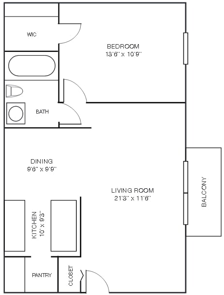 1BR/1BA - Four Seasons Apartments and Townhomes