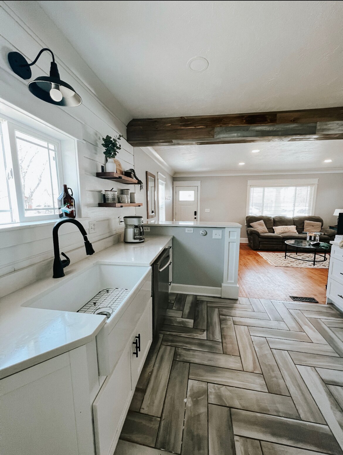 Our kitchen is open to the living room. - 624 Park St
