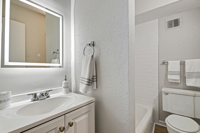 Flatiron Bathroom - Campus View Apartments