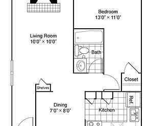 1BA/1BA - Chimney Sweep Apartments