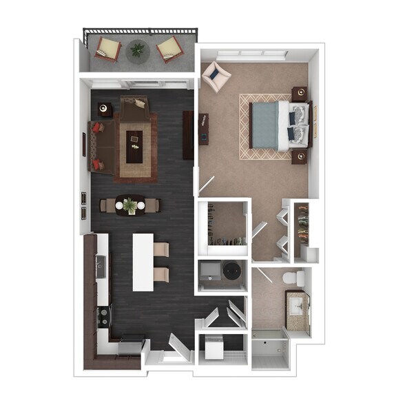 A4 3D Floor plan - Courthouse Square Apartments