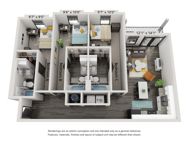 The Three Garden Floorplan - Atlas Athens