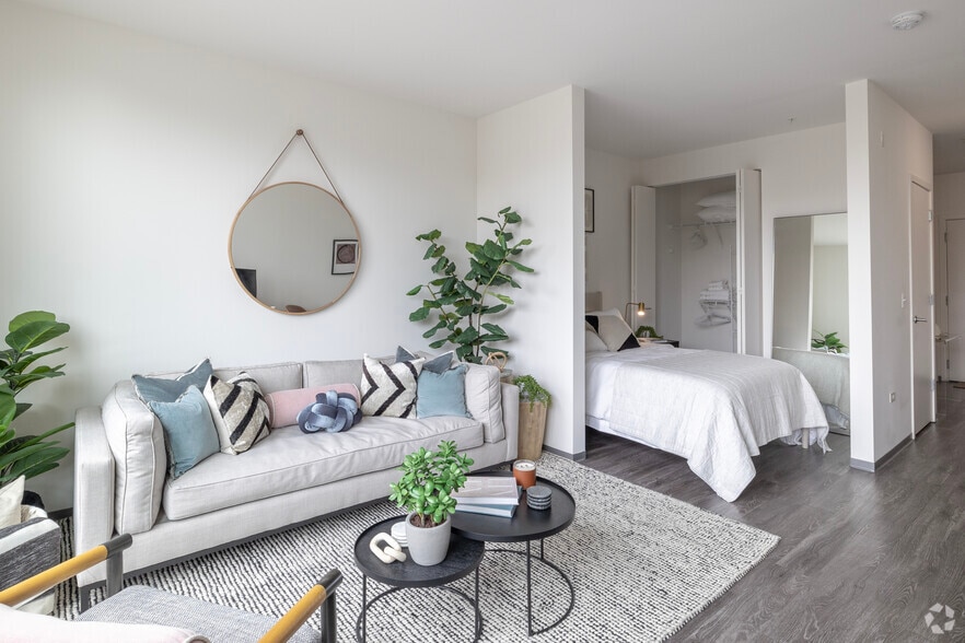 Studio, 1BA - 471SF - Living Room - Noca Blu Apartment Homes
