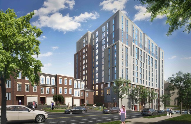 Featuring 12 stories of studio, one-, two-, and three-bedroom apartments - Queens Court Apartments