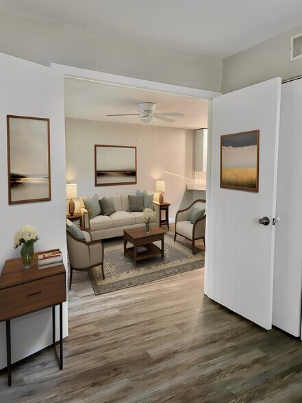 Bedroom with double doors open to living areas. - 232 Orienta Point St