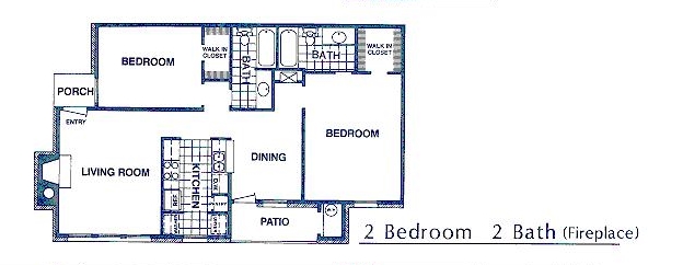 2BR/2BA (Fireplace) - Meadows on Blue Bell