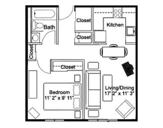 1BR/1BA - Jackson Park Apartments