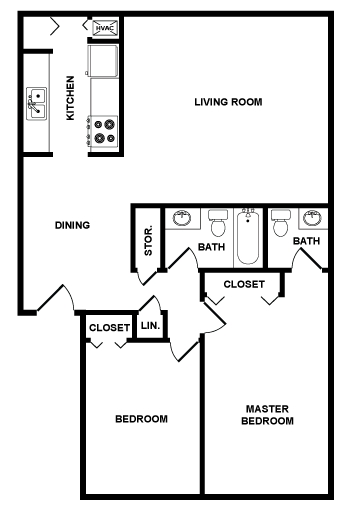 2BR/1.5BA - Harbor Palms Apts