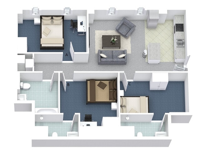 3x3 Layout E - University Lofts
