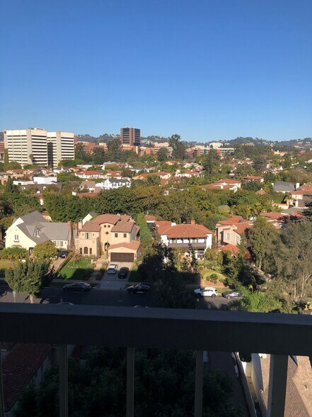 Living-room balcony view of Holmby Park - 10751 Wilshire Blvd