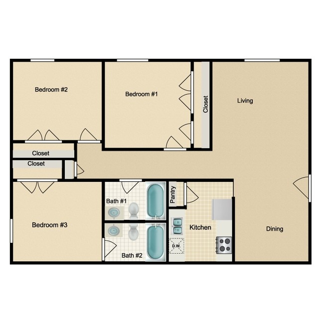 3-Bed-2-Bath.png - Rose Valley Apartments