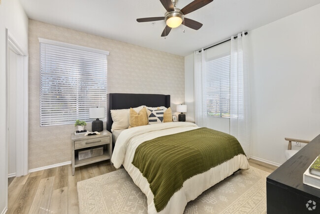 2BR, 2BA - 1028SF - Primary Bedroom - Camino Real Apartments