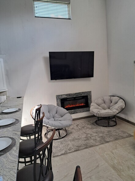 Built in fireplace 70 inch Roku TV - 16825 89th Pl N