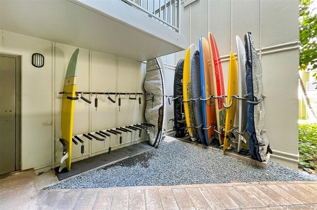 Surf board storage racks - 2600 Pualani Way