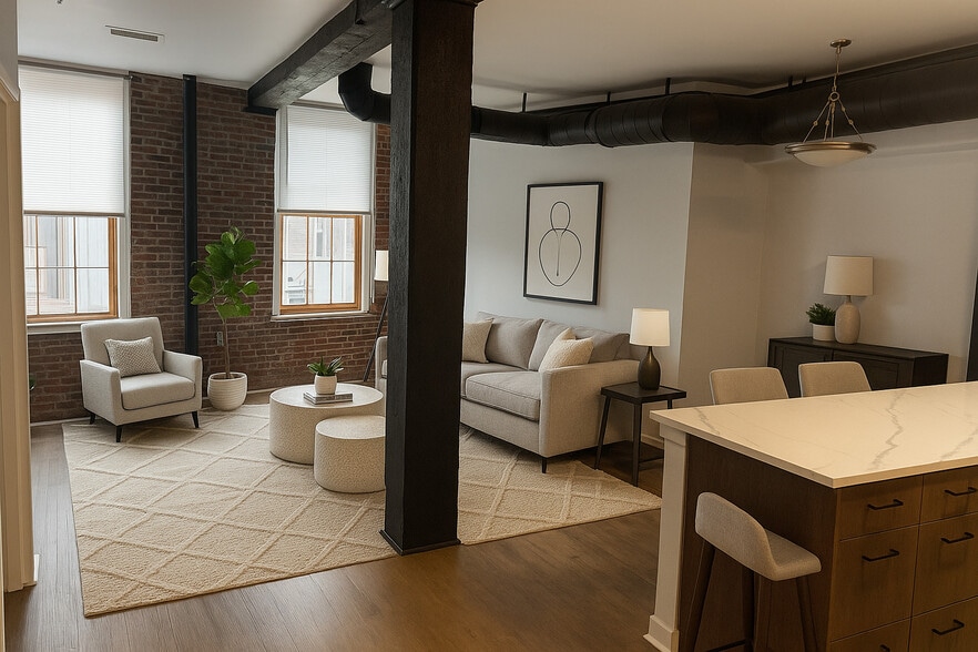 Living Room - Carriage Wheel Lofts
