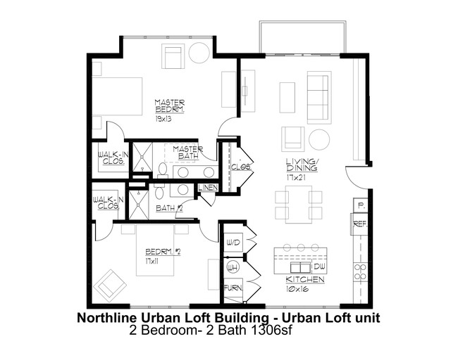 Urban Bldg - Loft Floorplan - Northline Apartments