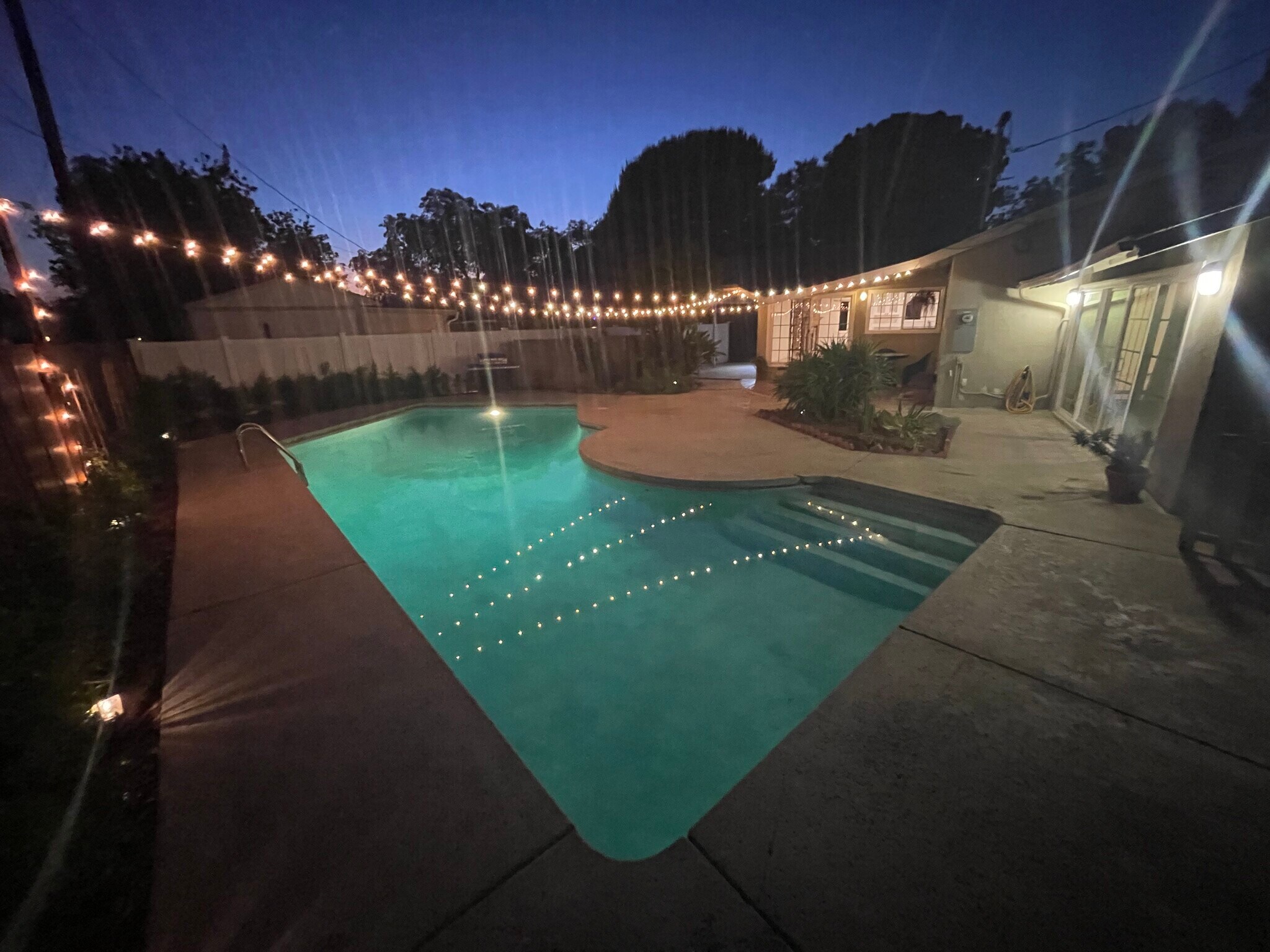 Nighttime pool - 16420 Minnehaha St