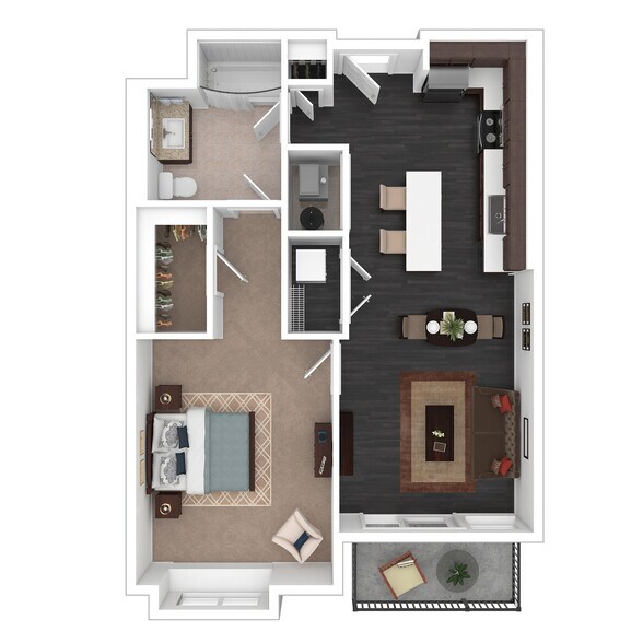 A5 3D Floor plan - Courthouse Square Apartments