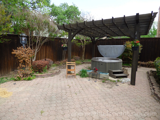 Backyard with Pagoda and hot tub - 2402 Crockett Ct