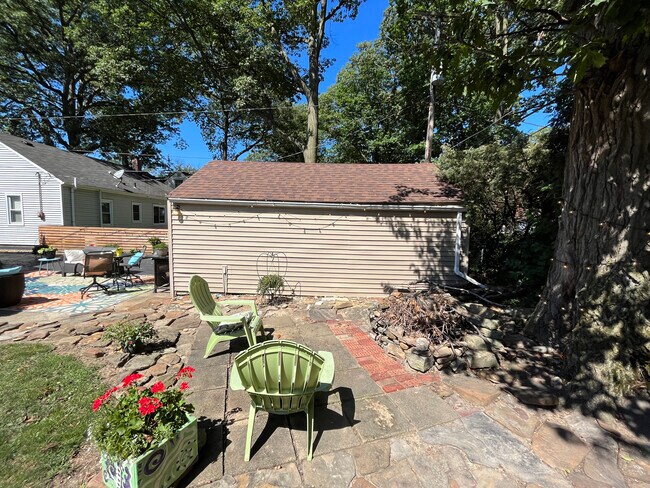 Rear Patio facing Garage - 615 Parkside Drive