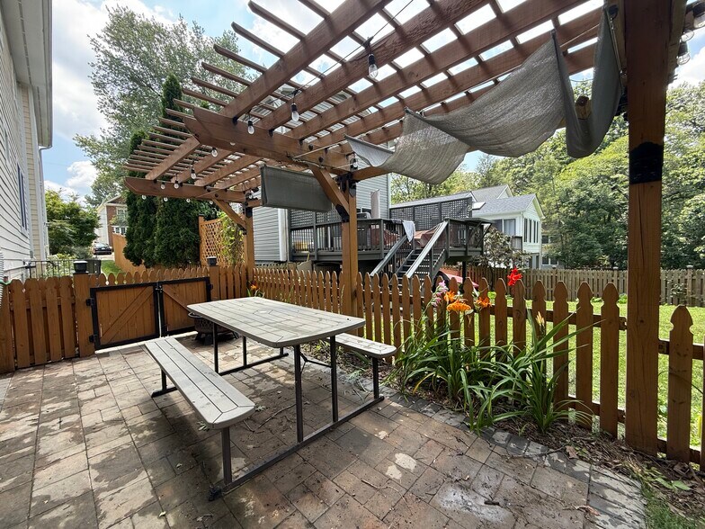 Back patio with extra seating and pergola - 5715 7th St N