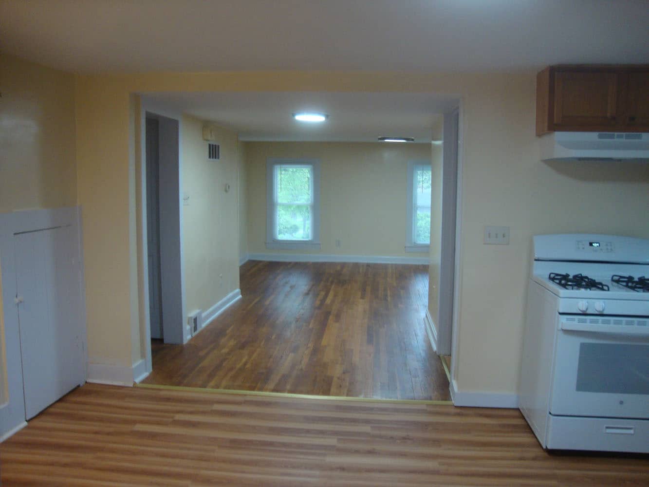 From entry, looking through kitchen to living room. - 351 W Currant St