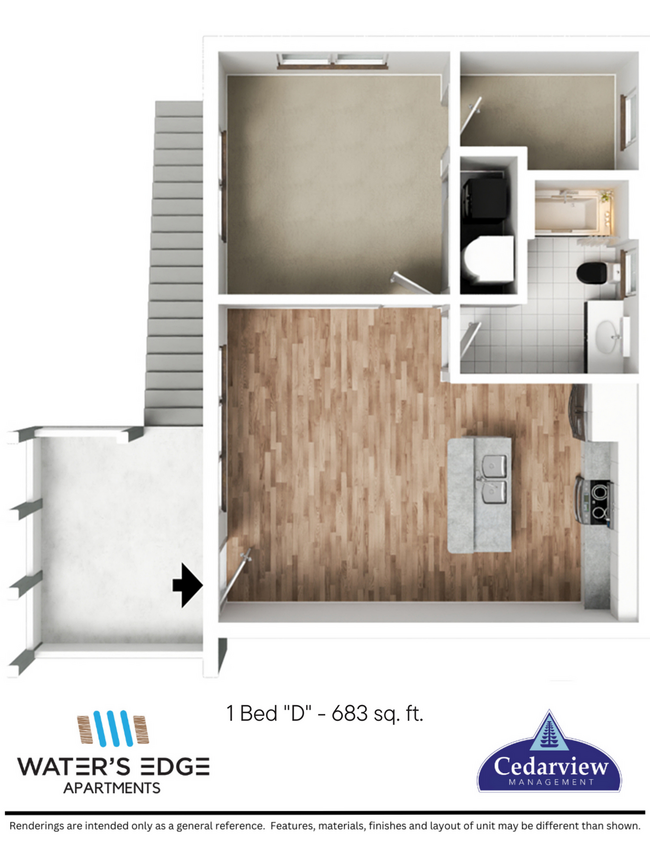 Floorplan - Waters Edge Apartments Bloomington