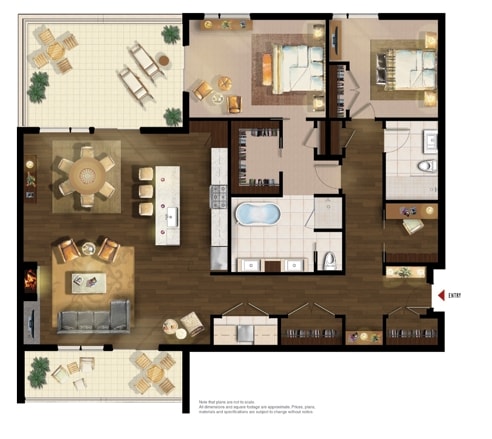 2BR/2BA - The Walnut