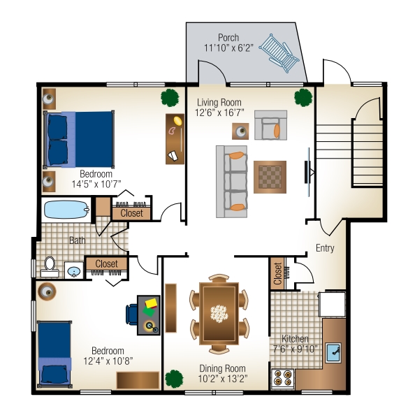 2BR/1BA - The Clarksview