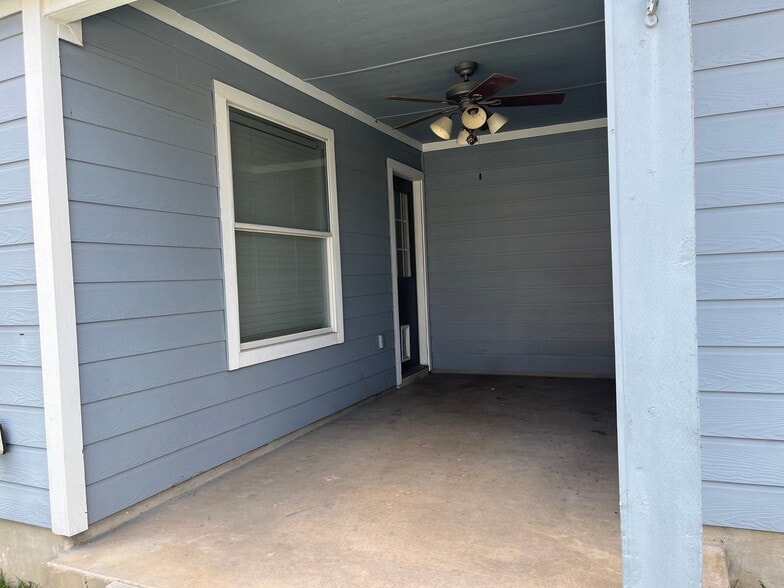 Covered backyard patio - 615 Big Spring Dr
