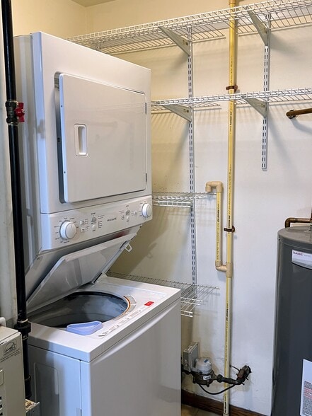 In-Unit Laundry with Storage Shelving - 217 Ash Street