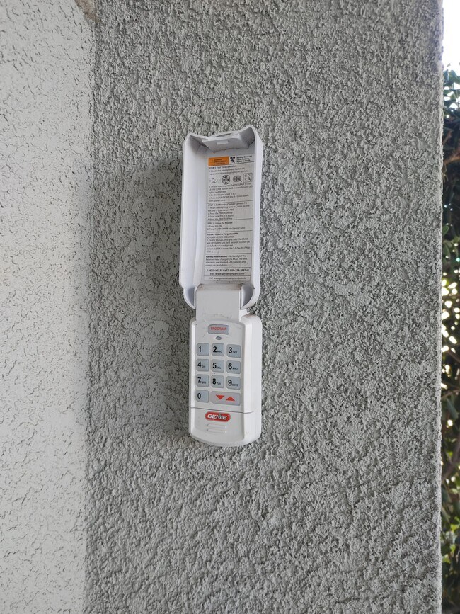 Garage remote keypad - 17528 Yellowwood Way