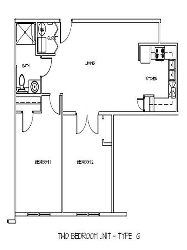 Floor Plan - G - Hunter's Chase Senior Apartments