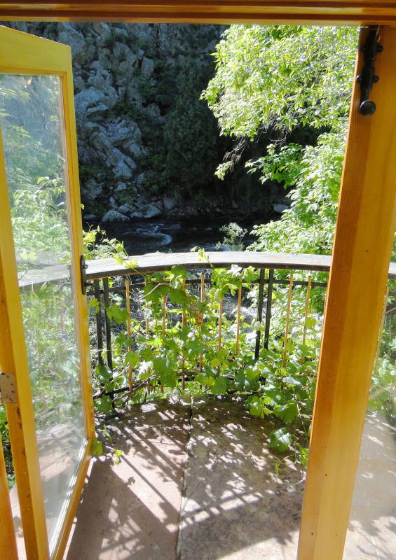 View of creek thru French doors - 36992 Boulder Canyon Dr