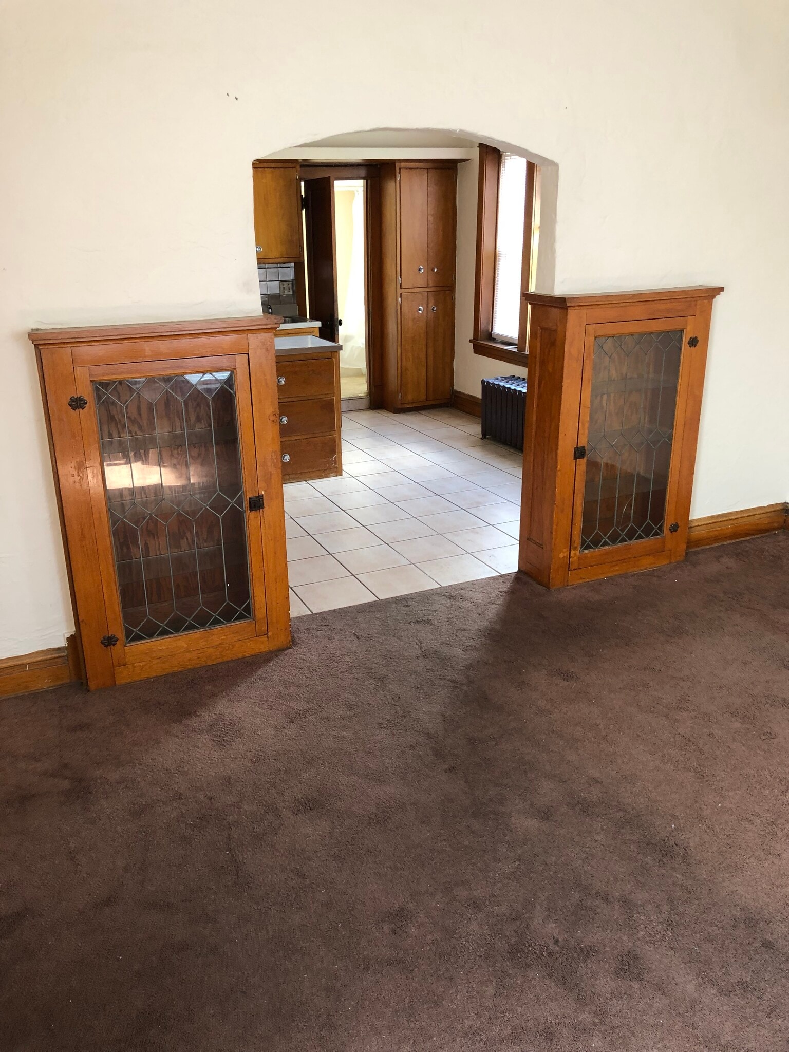 Built-in vintage hardwood curio cabinets - 2346 122nd St