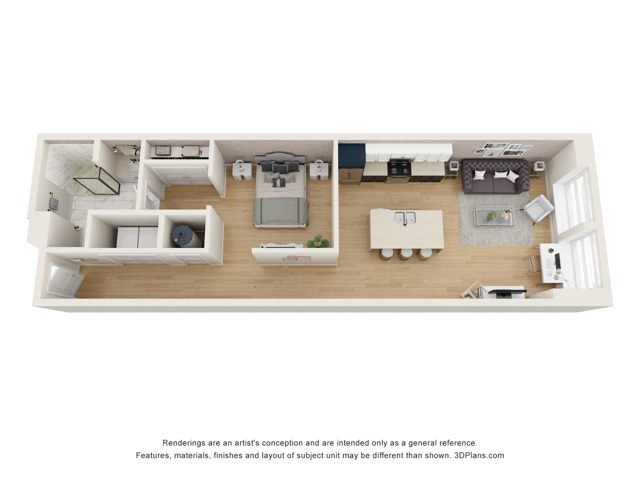 Muse Floor Plan (1x1) - Theatre Lofts