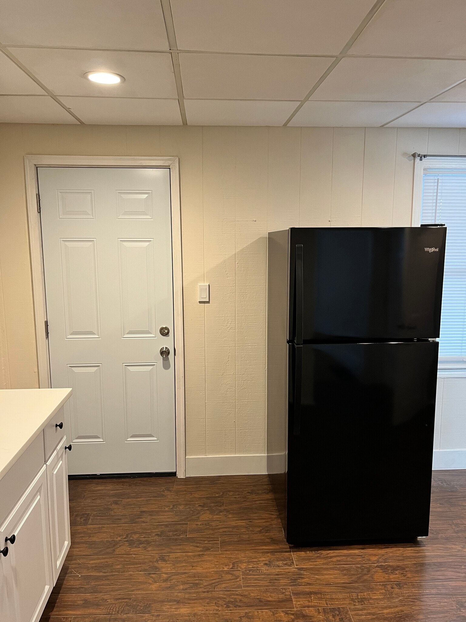 Kitchen (Refrigerator/Exit) - 52 Germain Ave