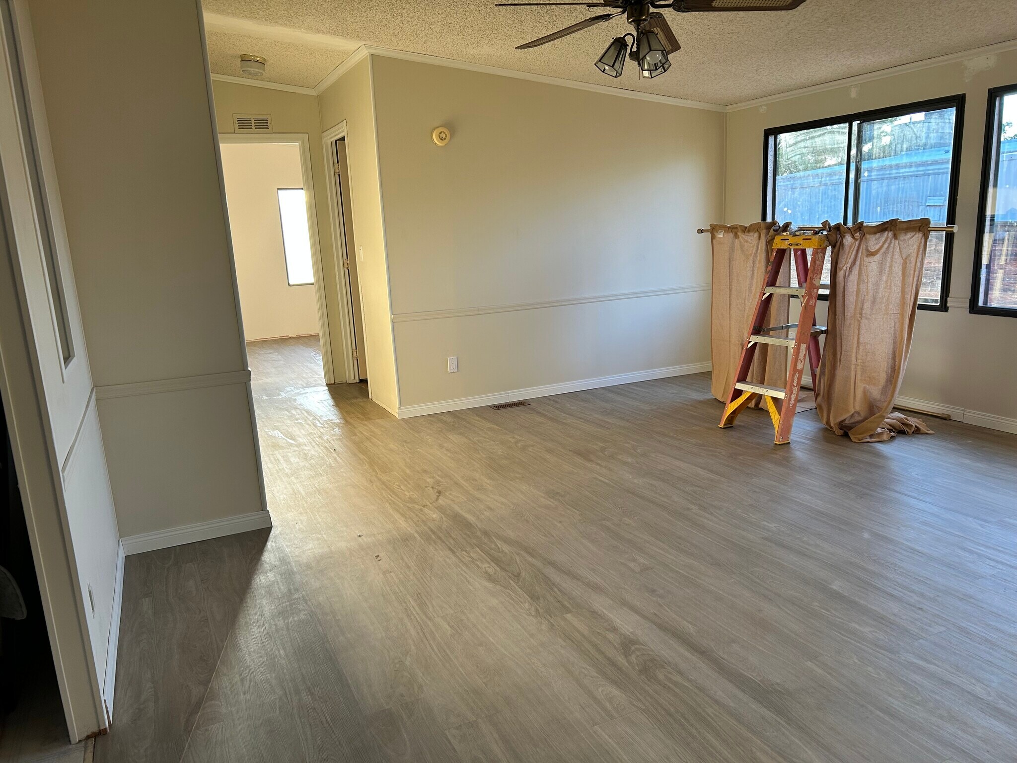 Living room looking into hallway and bedroom number 2. - 917 Castle Rock St