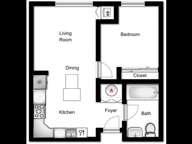 1BR/1BA - The Village at Heritage Court