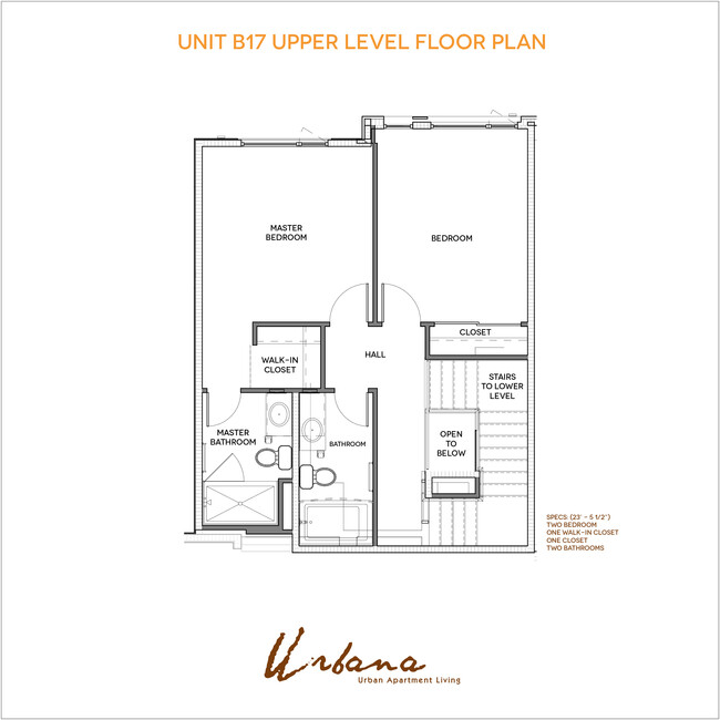 B17 Floorplan (upper level) - Urbana Chula Vista Luxury Apartments