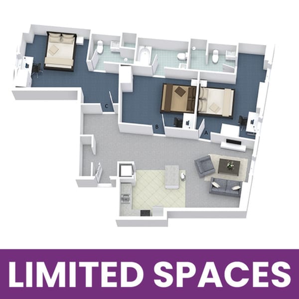 University Lofts 3x3B - Limited Spaces - University Lofts