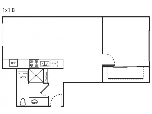 One Bedroom B - Marketside Flats