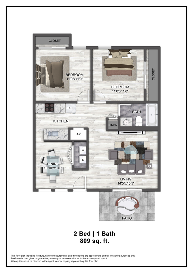 2 bed 1 bath 809 sqft - Oasis Springs Apartments