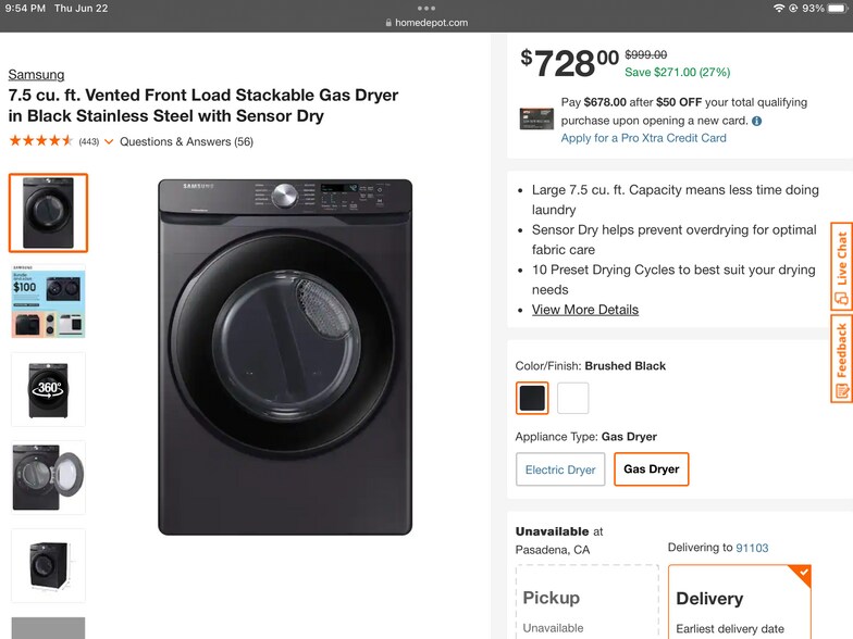 Dryer Delivery Pending - 574 N Wilson Ave