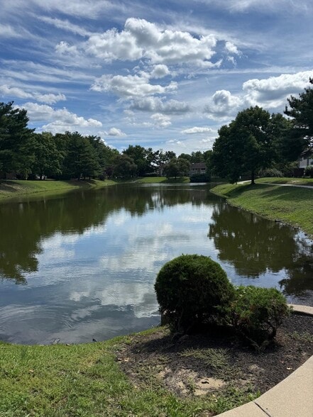 Back yard with lake view - 149 Echelon Rd