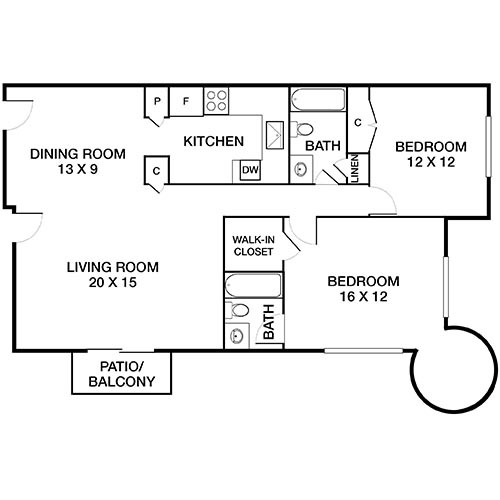 Floorplan - Royal Crest Warwick Apartment Homes